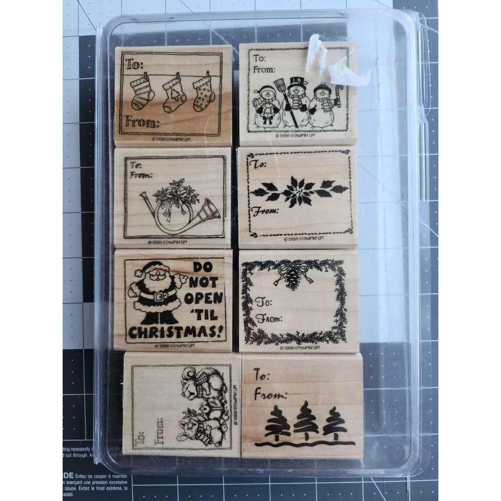 INVENTORY REDUCTION SALE. 8 Christmas Theme, To & From, Stampin' Up 1998 B3